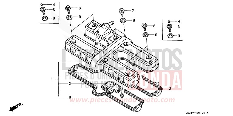 ZYLINDERKOPFDECKEL von CB Seven Fifty CANDY GLORY RED-U (R101) von 2001